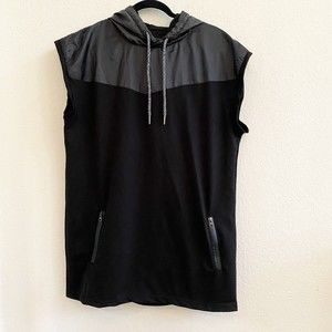 Blue‎ Gear Hoodie Dress Women's Large Black Short Sleeve Full Zip Pockets